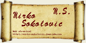 Mirko Sokolović vizit kartica